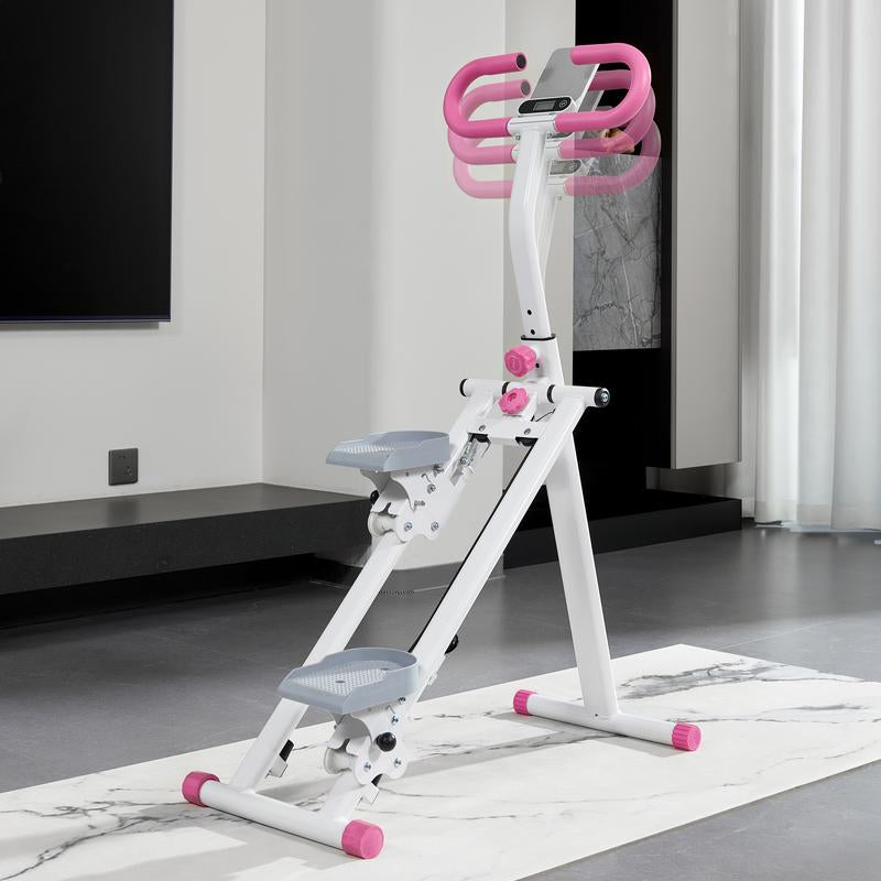 Mini Stair Stepper for Home - Quiet Cardio Workout Machine with LCD Monitor, Adjustable Resistance for Small Spaces! Folding Exercise Bike