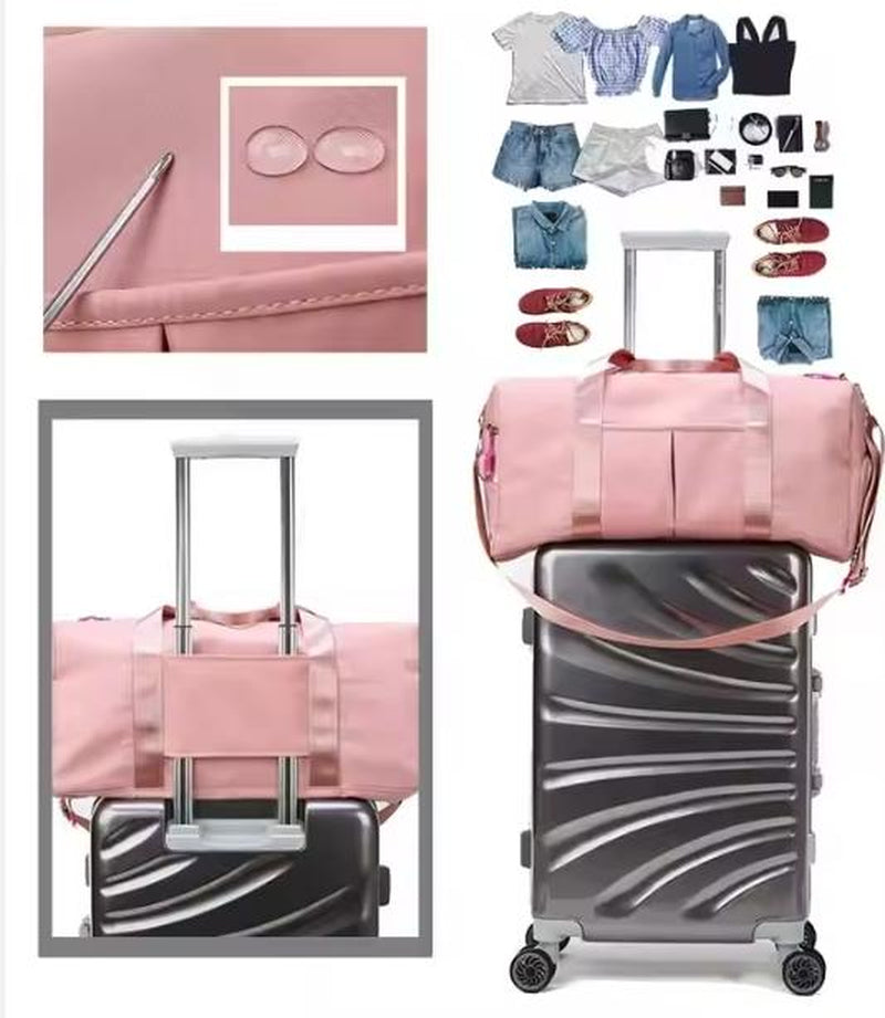 Large Capacity Duffle Bag Travel Sports Fitness Gym Yoga Tote & Weekender Overnight Bag with Luggage Suitcase Organizer