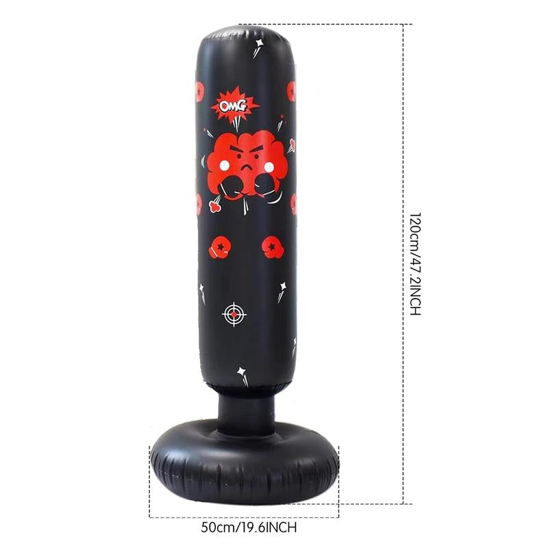 Inflatable Punching Bag for Kids, Standing Boxing Puching Bag, Tumble Boxing Column for Fitness, Boxing Equipment, Workout Equipment, Gym Accessories X'Mas Gifts