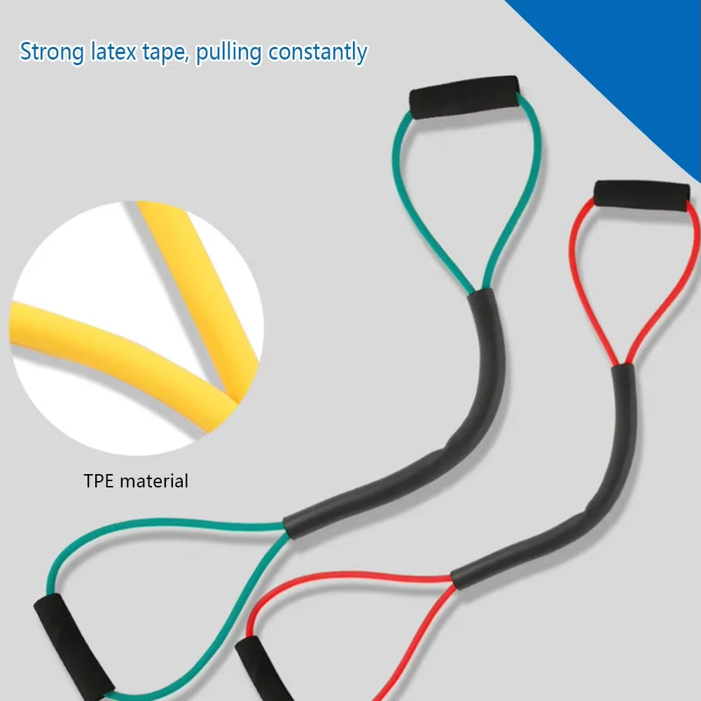 8 Shaped Boxing Resistance Band Non Slip Handle Chest Expander Belt Multifunction Elastic Tension Rope for Home Office Exercise