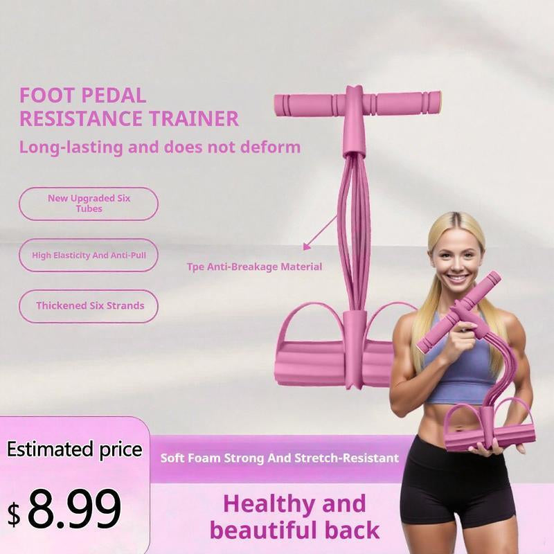 Transform Your Core with the 6-Strand Heavy Duty Abdominal Crunch Fitness Equipment – Ultimate Leg & Core Workout, Sit-Up Assist, Portable Home Gym with Non-Slip Foot Pedal & Resistance Bands