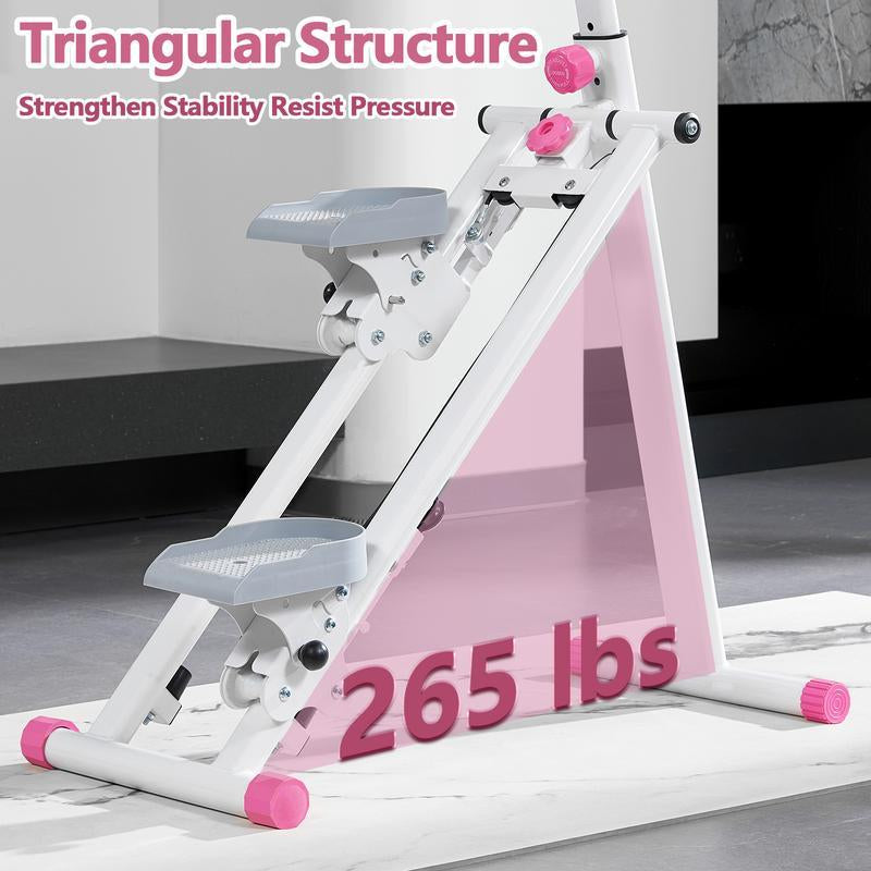 Mini Stair Stepper for Home - Quiet Cardio Workout Machine with LCD Monitor, Adjustable Resistance for Small Spaces! Folding Exercise Bike