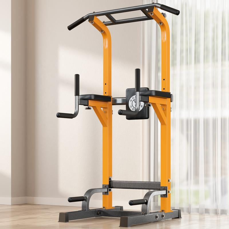 500LB Beast Mode 10-Level Adjustable Power Tower Pull up Bar + Dip Stand + 5-In-1 Strength Training All-Level Home Gym (Beginner ,Friendly),Adjustable Heavy Duty Power Tower,Pullup, Machine，Home Gym Equipment