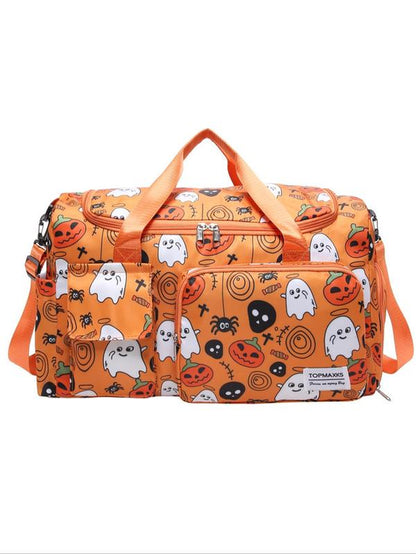 Unisex Bat Pattern Travel Bag, 2025 Halloween Large Capacity Duffel Bag with Wet Bag Shoe Compartment, Lightweight Carry-On Luggage Bag for Sports Fitness, Yoga, Travel Duffle Bag