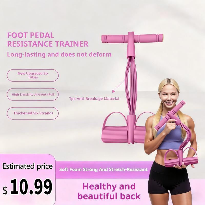 Transform Your Core with the 6-Strand Heavy Duty Abdominal Crunch Fitness Equipment – Ultimate Leg & Core Workout, Sit-Up Assist, Portable Home Gym with Non-Slip Foot Pedal & Resistance Bands